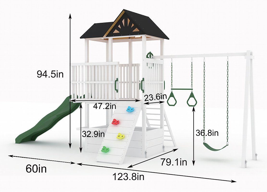 Avenlur Craftsman - Modern Backyard Outdoor Swing Set