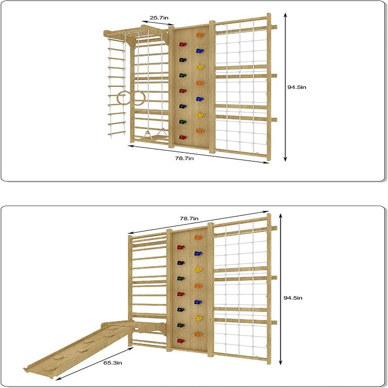 Walnut - 9-in-1 Swedish Ladder Wall Gym and Climber