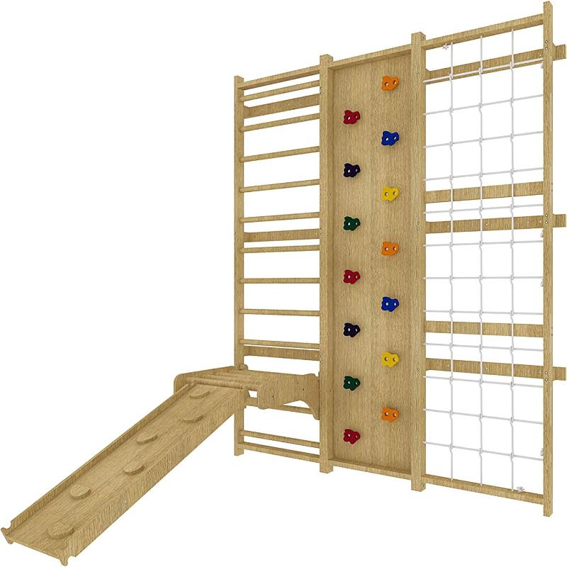 Walnut - 9-in-1 Swedish Ladder Wall Gym and Climber